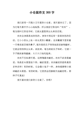 寫倉鼠的作文500字