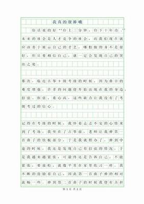 他真的很棒作文